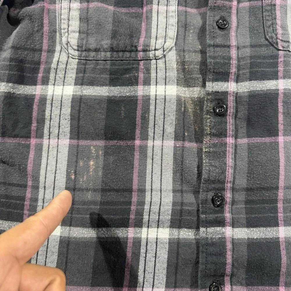 The North Face Shirt Mens Large Black Plaid Long Sleeve Flannel Button Up Casual